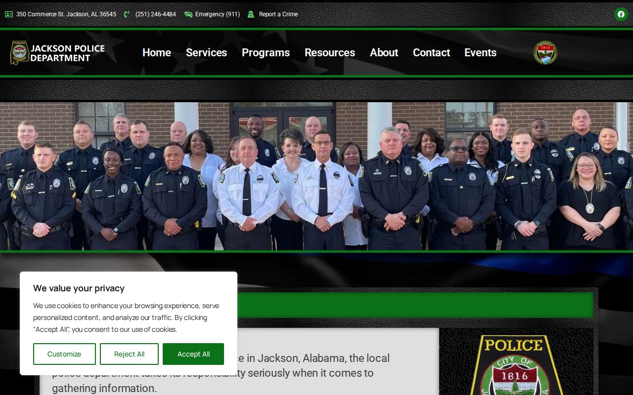 Jackson Police incident and offense report access for Jackson arrest records