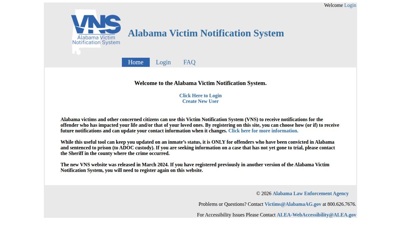 Alabama victim notifications and Clarke County custody boundary